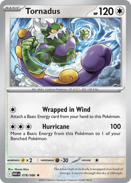 Tornadus (Master Ball Reverse Holofoil) (78) — White Flare