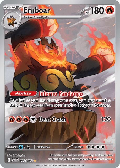 Emboar (Holofoil) (98) — White Flare