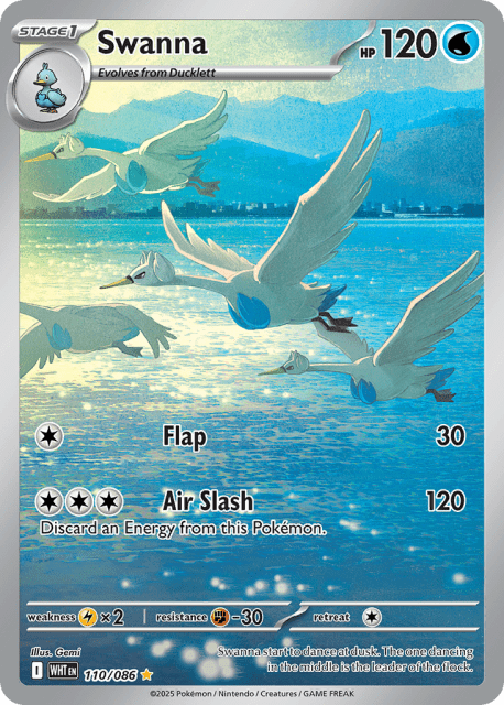 Swanna (Holofoil) (110) — White Flare