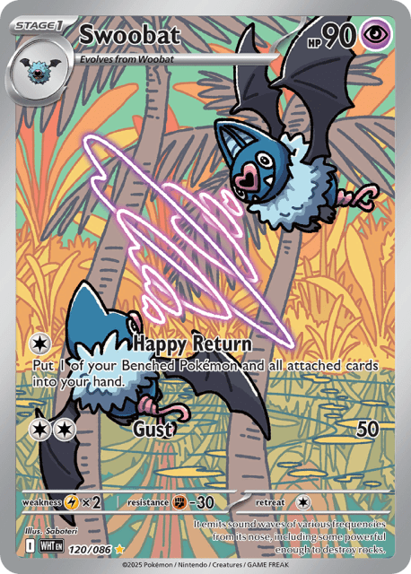 Swoobat (Holofoil) (120) — White Flare