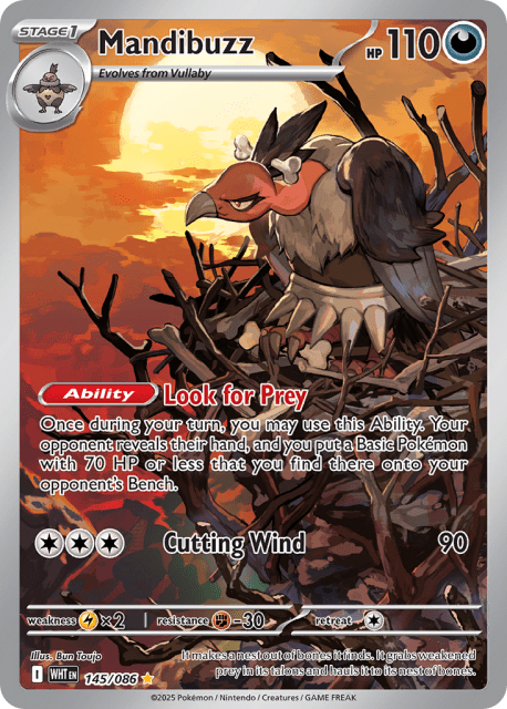 Mandibuzz (Holofoil) (145) — White Flare