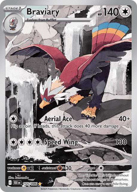 Braviary (Holofoil) (155) — Black Bolt