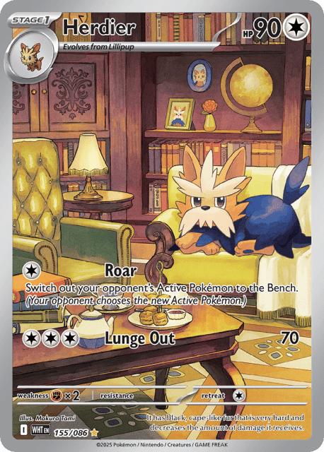 Herdier (Holofoil) (155) — White Flare