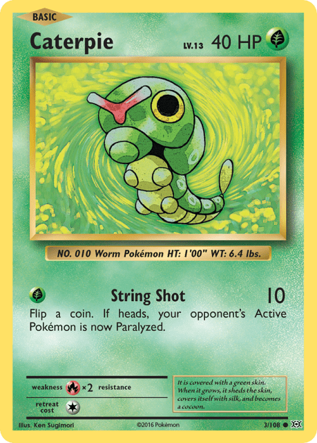 Caterpie (Reverse Holofoil) (3) — Evolutions