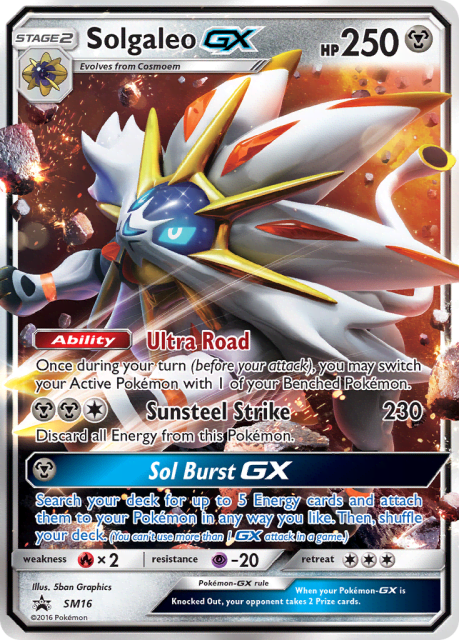 Solgaleo-GX (Holofoil) (SM16) — SM Black Star Promos