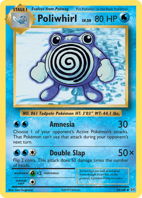 Poliwhirl (Reverse Holofoil) (24) — Evolutions
