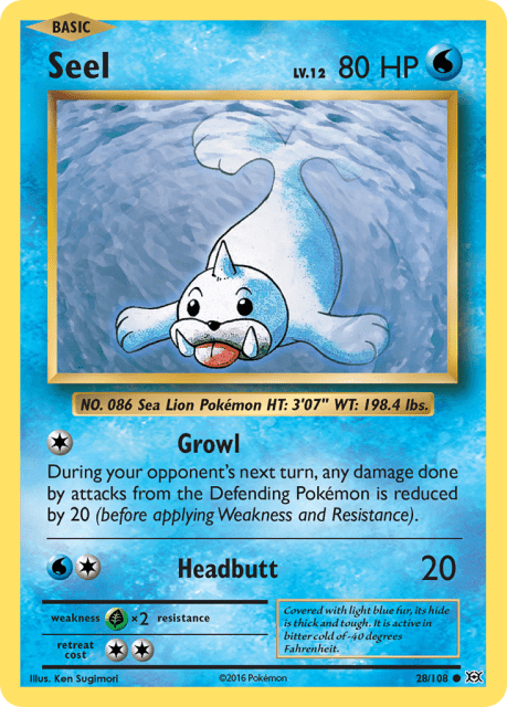 Seel (Reverse Holofoil) (28) — Evolutions