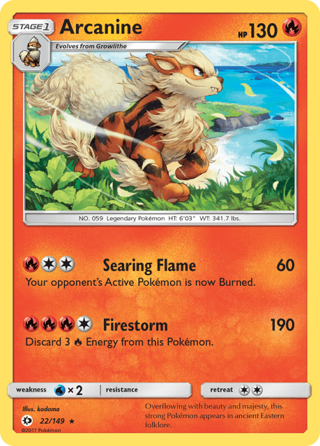 Arcanine (Holofoil) (22) — Sun & Moon