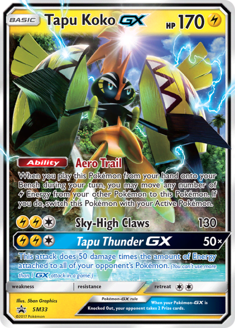 Tapu Koko-GX (Holofoil) (SM33) — SM Black Star Promos