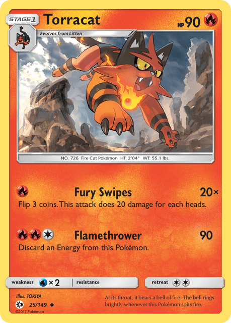 Torracat (Reverse Holofoil) (25) — Sun & Moon
