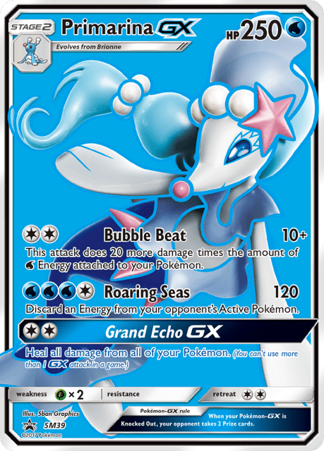 Primarina-GX (Holofoil) (SM39) — SM Black Star Promos