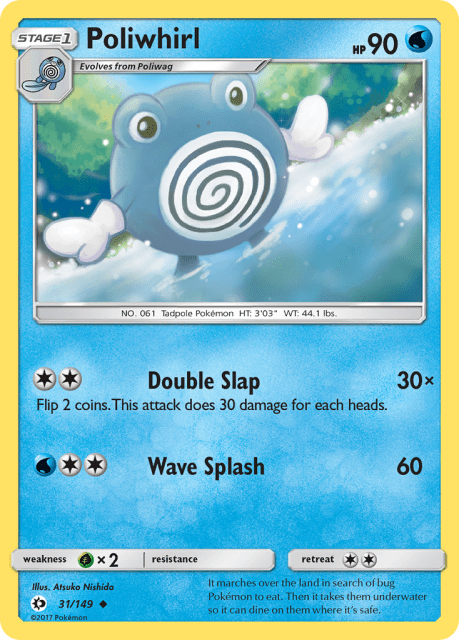 Poliwhirl (Reverse Holofoil) (31) — Sun & Moon