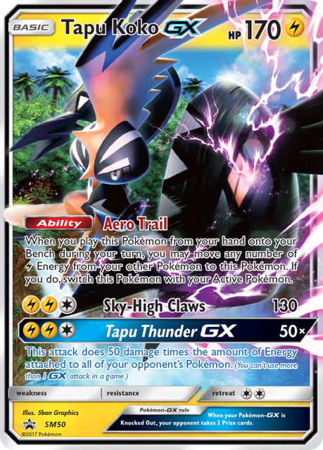 Tapu Koko-GX (Holofoil) (SM50) — SM Black Star Promos