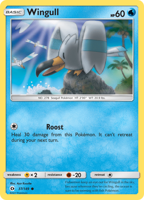 Wingull (Reverse Holofoil) (37) — Sun & Moon