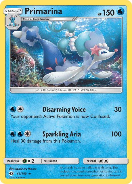 Primarina (Water Web Holofoil) (41) — Sun & Moon