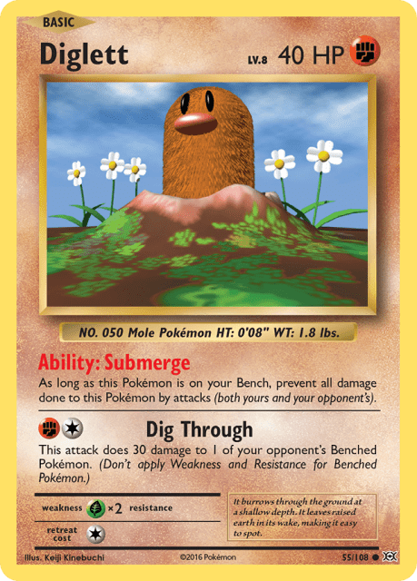 Diglett (Reverse Holofoil) (55) — Evolutions