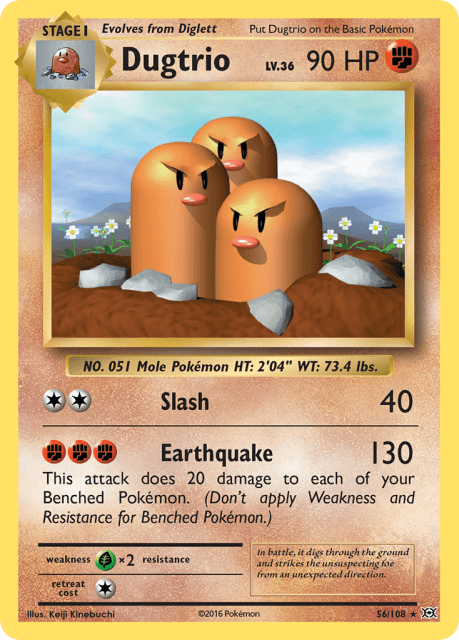 Dugtrio (Reverse Holofoil) (56) — Evolutions