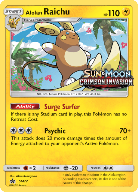 Alolan Raichu (Holofoil) (SM72) — SM Black Star Promos