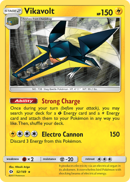 Vikavolt (Sheen Holofoil) (52) — Sun & Moon