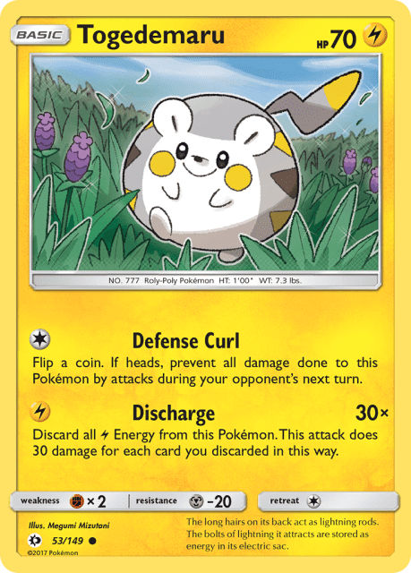 Togedemaru (Reverse Holofoil) (53) — Sun & Moon