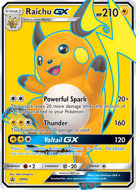 Raichu-GX (Holofoil) (SM90) — SM Black Star Promos