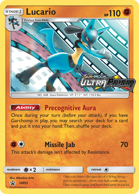 Lucario (Holofoil) (SM95) — SM Black Star Promos