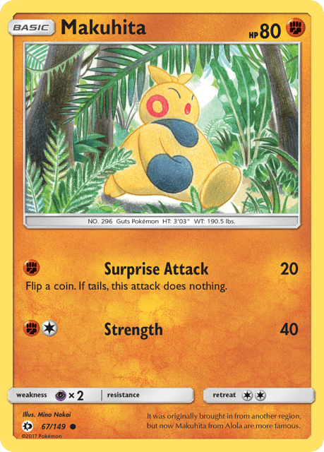 Makuhita (Reverse Holofoil) (67) — Sun & Moon