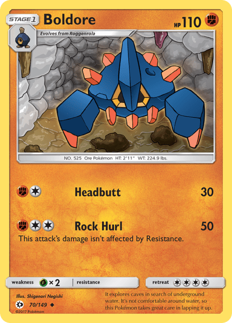 Boldore (Reverse Holofoil) (70) — Sun & Moon