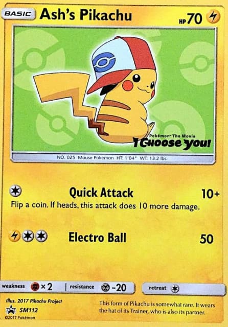 Ash's Pikachu (SM112) — SM Black Star Promos