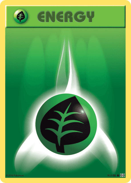 Grass Energy (Reverse Holofoil) (91) — Evolutions