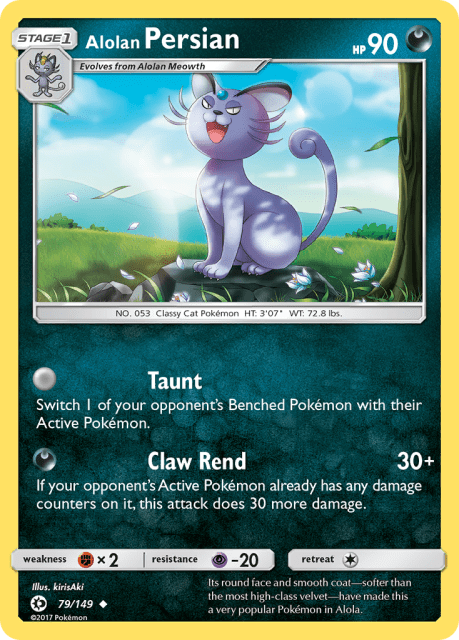 Alolan Persian (Cosmos Holofoil) (79) — Sun & Moon