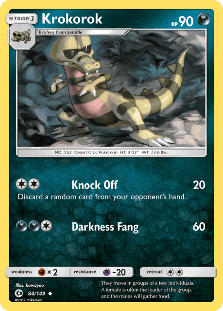 Krokorok (Reverse Holofoil) (84) — Sun & Moon