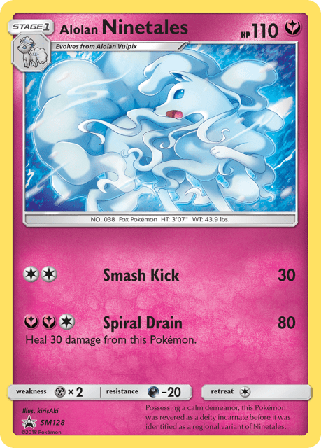 Alolan Ninetales (Holofoil) (SM128) — SM Black Star Promos
