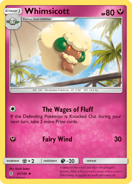 Whimsicott (Reverse Holofoil) (91) — Guardians Rising