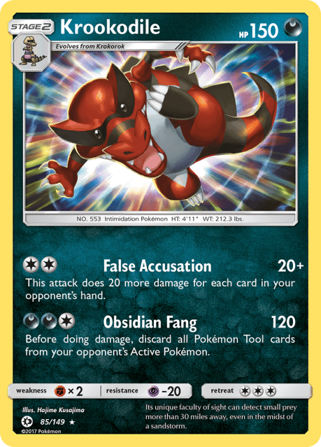 Krookodile (Reverse Holofoil) (85) — Sun & Moon
