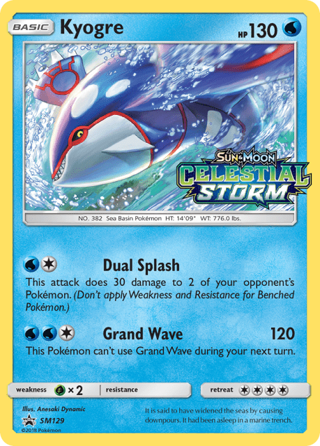 Kyogre (Staff Stamp) (SM129) — SM Black Star Promos