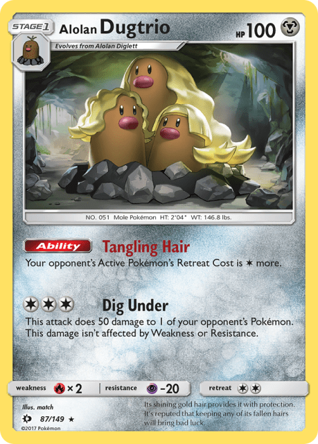Alolan Dugtrio (Holofoil) (87) — Sun & Moon