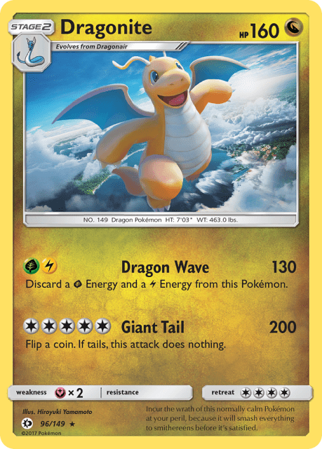 Dragonite (Cosmos Holofoil) (96) — Sun & Moon