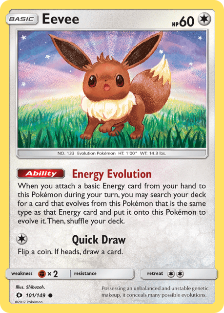 Eevee (Sequin Holofoil) (101) — Sun & Moon