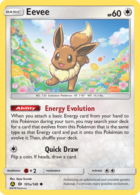 Eevee (Reverse Holofoil) (101a) — Sun & Moon