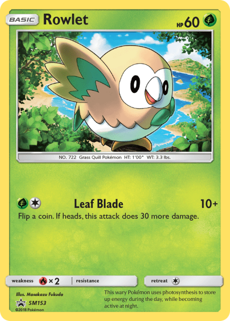 Rowlet (Holofoil) (SM153) — SM Black Star Promos