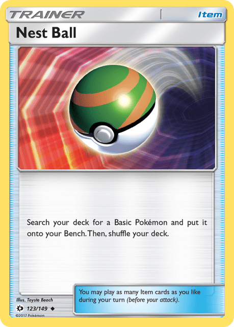 Nest Ball (Reverse Holofoil) (123) — Sun & Moon