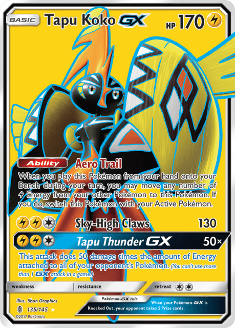 Tapu Koko-GX (Holofoil) (135) — Guardians Rising