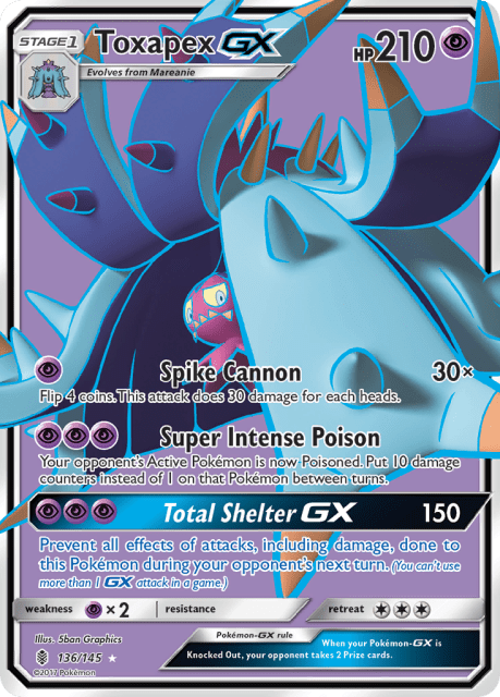 Toxapex-GX (Holofoil) (136) — Guardians Rising