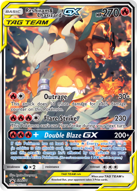 Reshiram & Charizard-GX (Jumbo) (SM201) — SM Black Star Promos