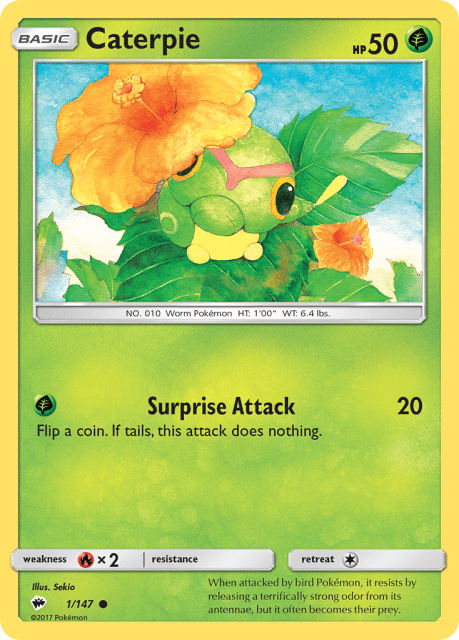 Caterpie (Reverse Holofoil) (1) — Burning Shadows