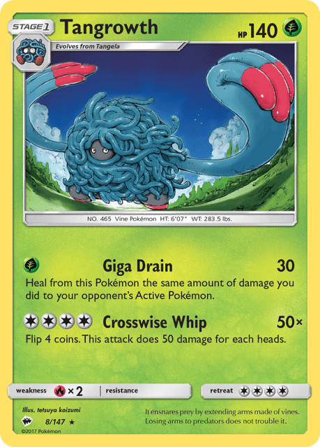 Tangrowth (Reverse Holofoil) (8) — Burning Shadows