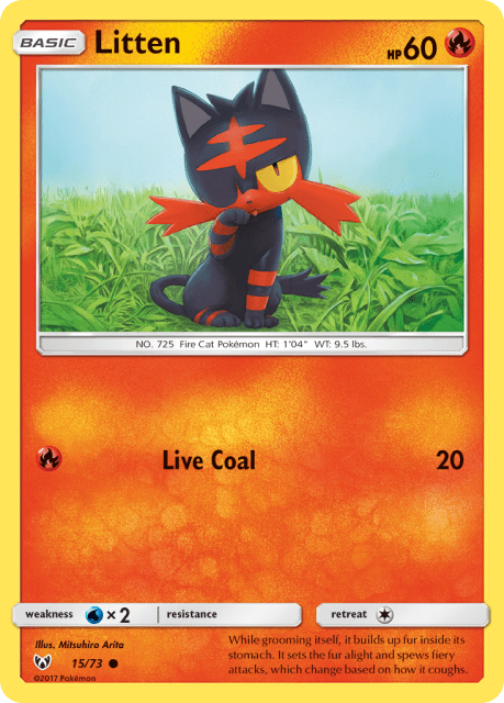 Litten (Reverse Holofoil) (15) — Shining Legends