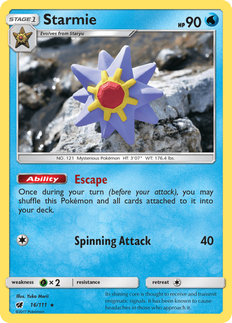 Starmie (Reverse Holofoil) (16) — Crimson Invasion