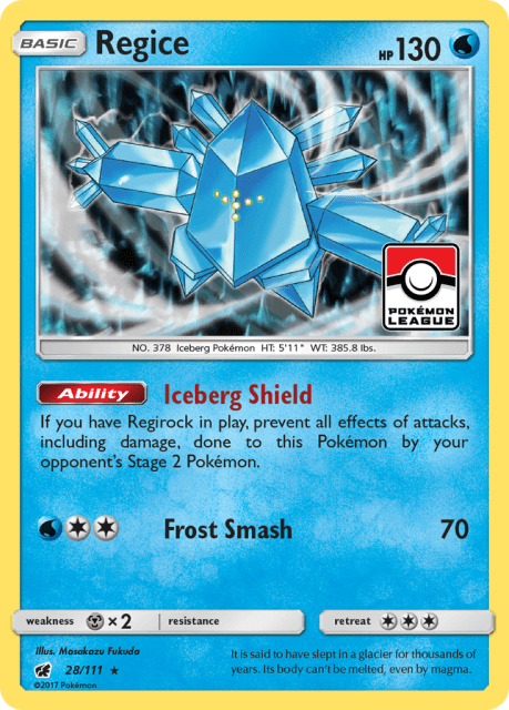 Regice (Cosmos Holofoil) (28) — Crimson Invasion